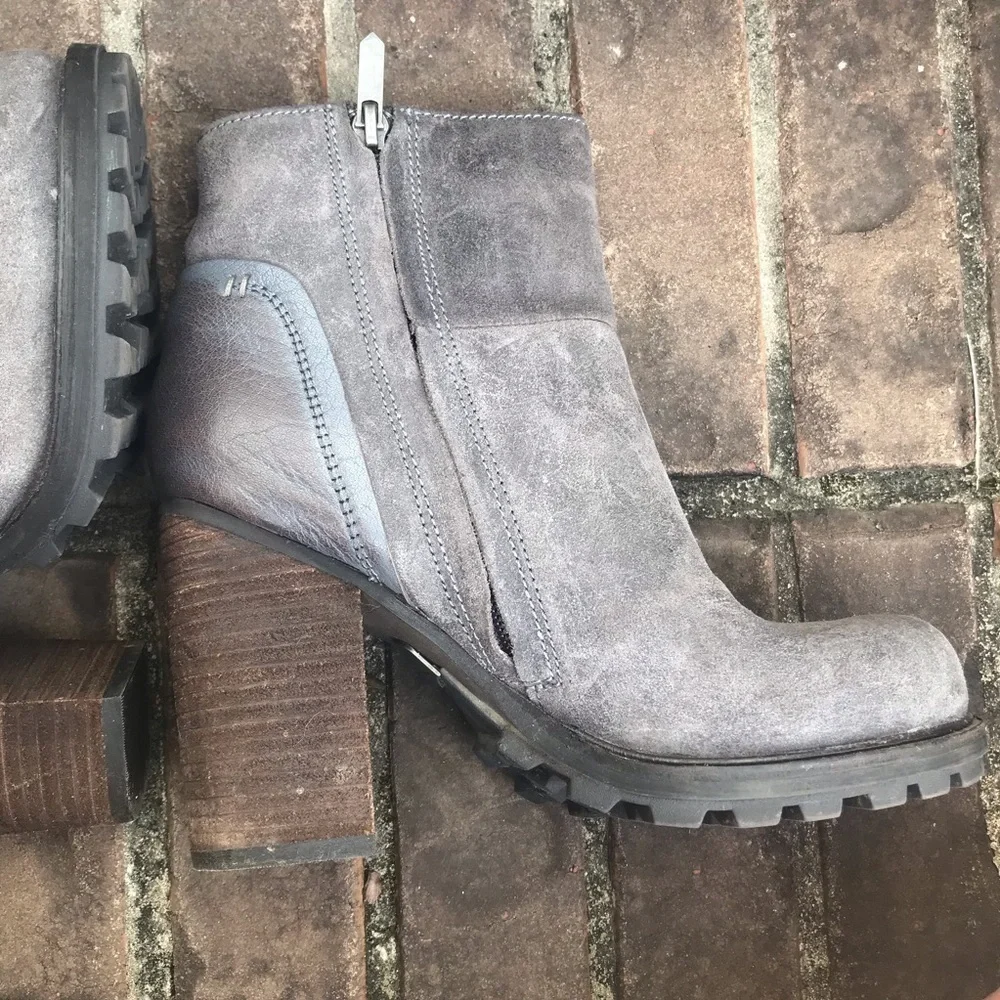 VGUC Sam Edelman Franklin Lug Sole Bootie in Grigio Gray | Size 6.5